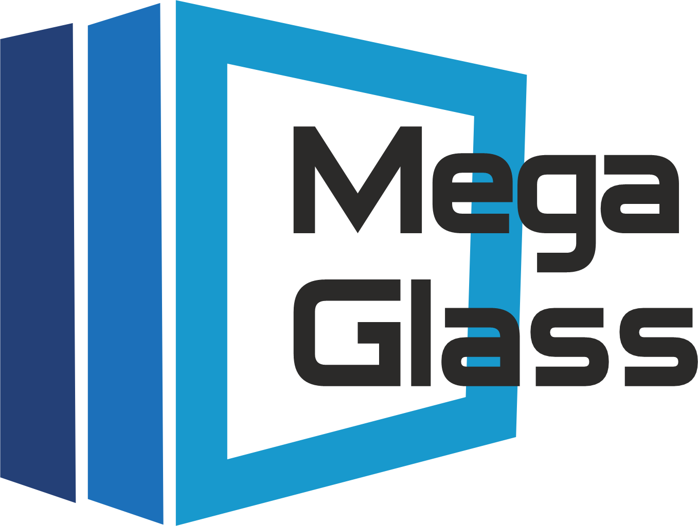 логотип MegaGlass - стеклянные  перегородки и ограждения Ижевск